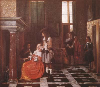 Pieter de Hooch The Card-Players (mk08) oil painting picture